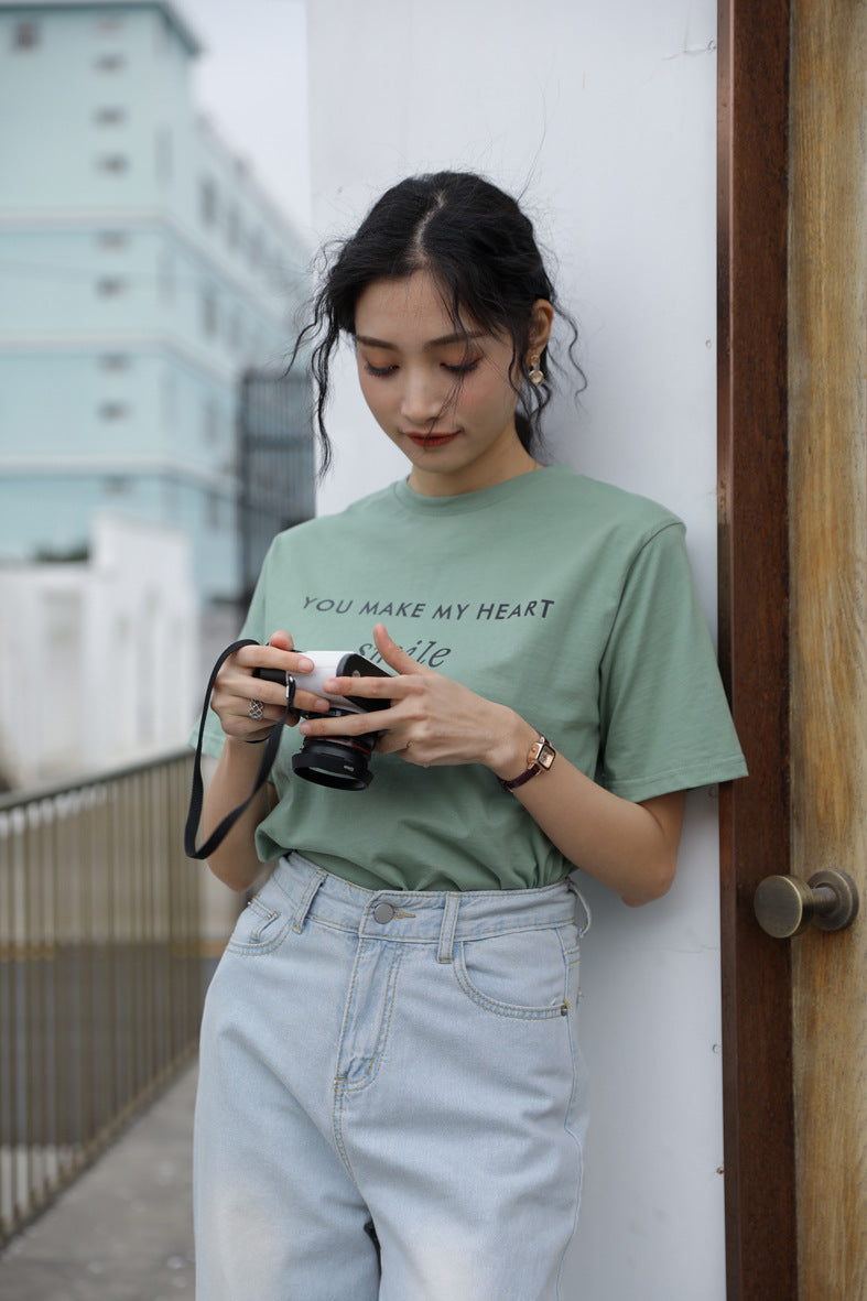 Letter Printed T-shirt White photo 13