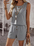 Gingham Sleeveless Top Shorts Set