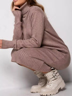 Turtleneck Ribbed Knit Sweater Dress (20)