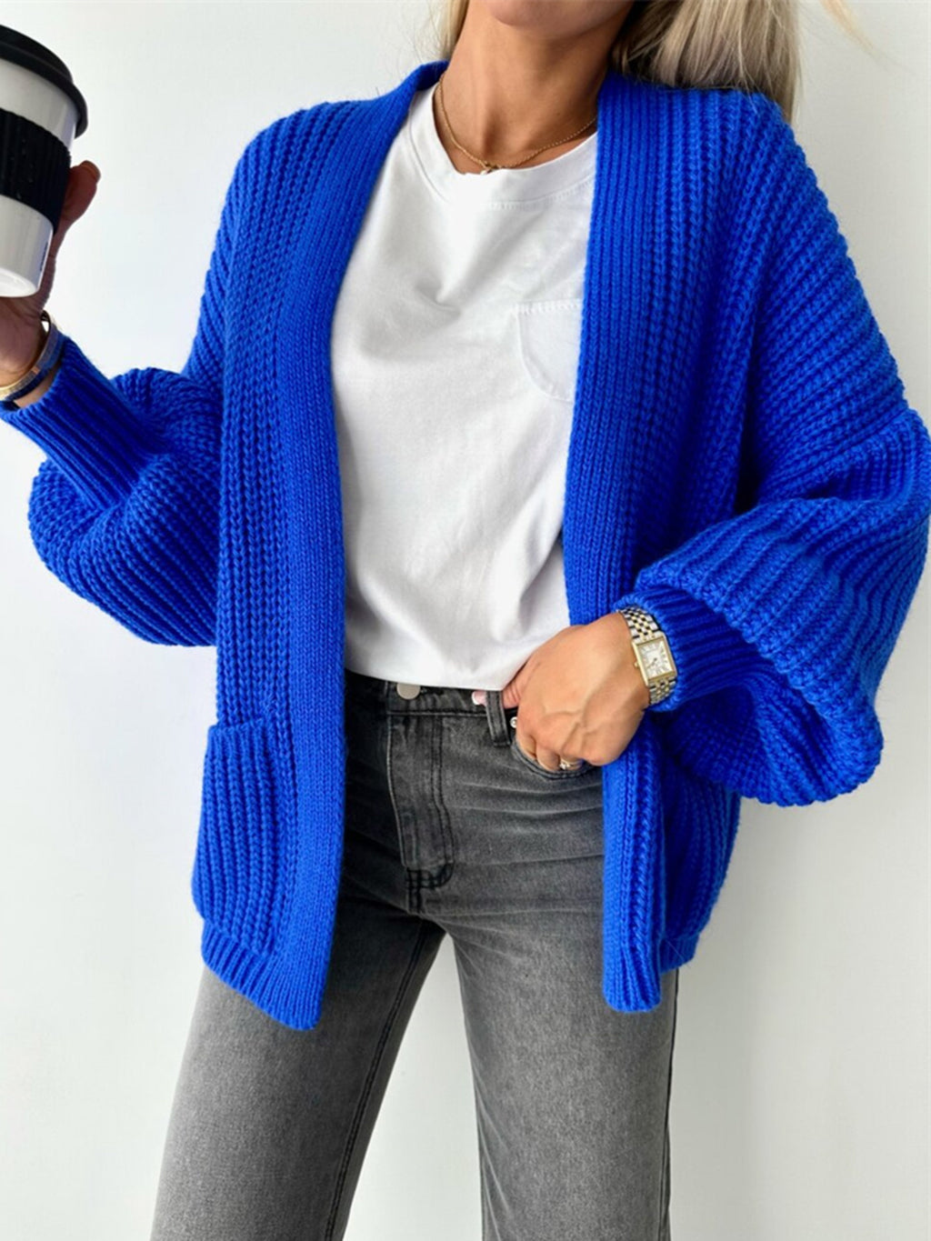 Open Front Dropped Shoulder Cardigan (12)