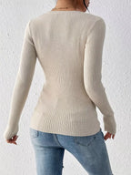 Ribbed Knit Button Front Top (5)