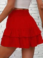 Ruffle Layered High Waist Casual Skort (2)