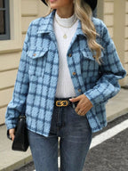 Plaid Button Up Long Sleeve Jacket (14)