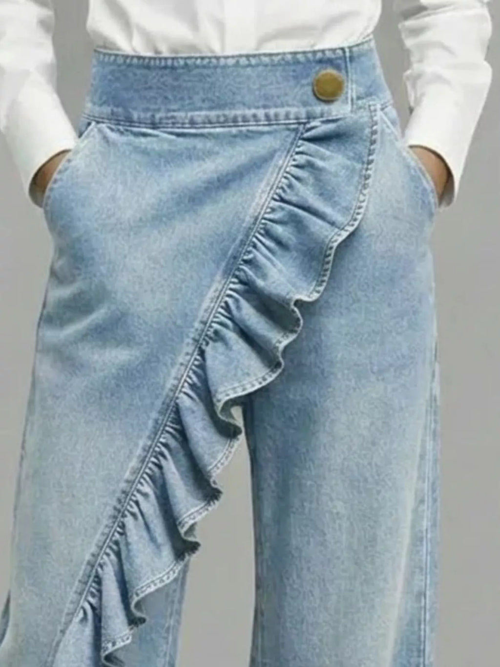 Full Size Ruffled Wide-leg Jeans Plus (2)