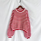 Oversized Striped Drop Shoulder Sweater (16)