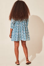 Floral Tie Neck Lantern Sleeve Dress (12)