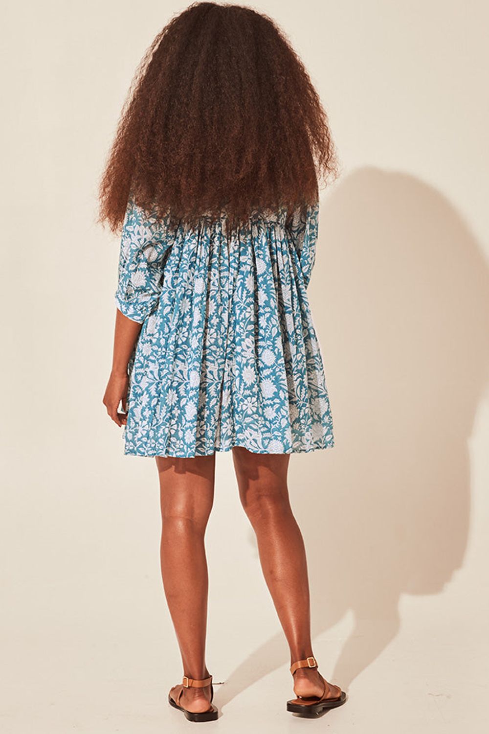 Floral Tie Neck Lantern Sleeve Dress (12)