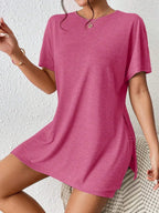 Casual Round Neck T-shirt Shorts Set