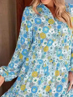 Floral Print Balloon Sleeve Midi Dress (8)