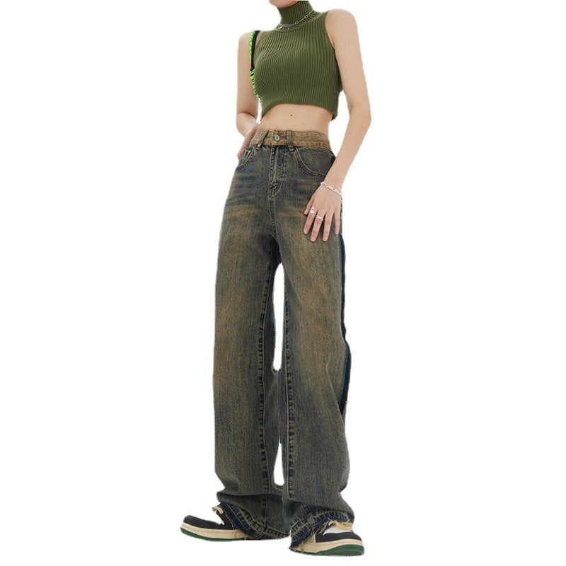 High-waisted Straight Baggy Jeans variant CJNZ169272001AZ|CJNZ169272002BY|CJNZ169272003CX|CJNZ169272004DW|CJNZ169272005EV