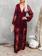 Floral Lace Slit Maxi Dress (18)