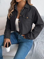 Corduroy Button-up Dropped Shoulder Jacket (6)