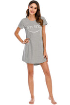 Graphic Round Neck Short Sleeve Lounge Dress (6)