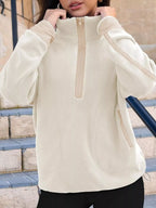 Half Zip Dropped Shoulder Sweatshirt (19)