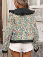 Floral Ruffle Collar Denim Jacket (6)