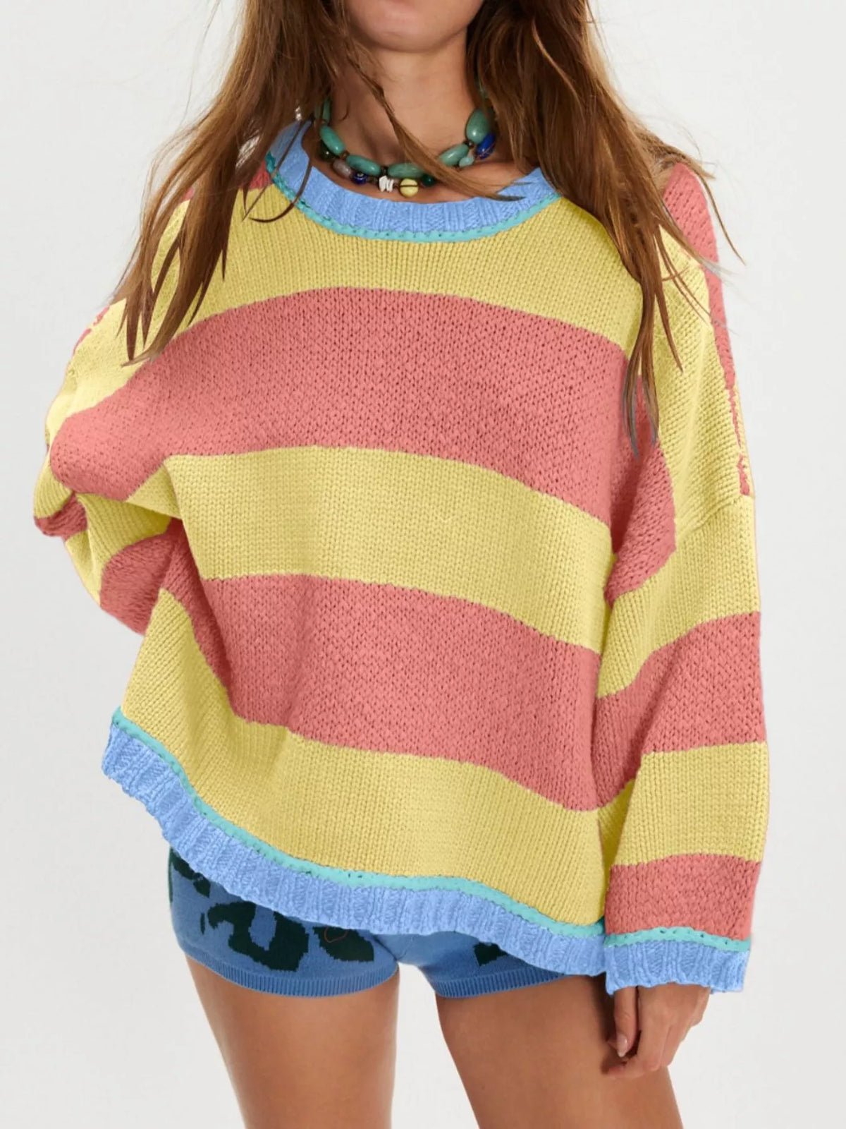 Block Round Neck Sweater (17)