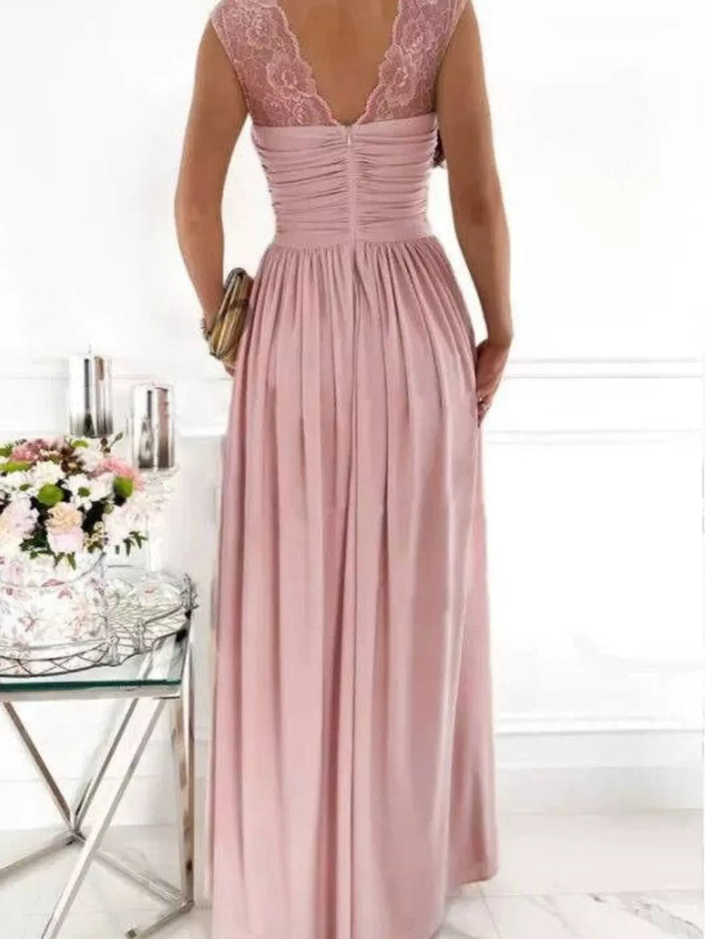 High Slit Lace Detail Maxi Dress (9)