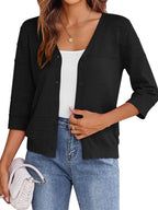 Button Up 3/4 Sleeve Cardigan (11)