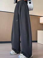 Full Size Drawstring Loose Fit Wide-leg Sweatpants Plus