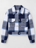 Plaid Button-front Cropped Jacket (8)
