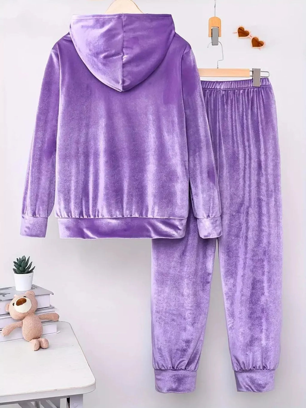 Full Size Velvet Hoodie Pants Set Plus (12)