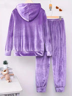 Full Size Velvet Hoodie Pants Set Plus (12)