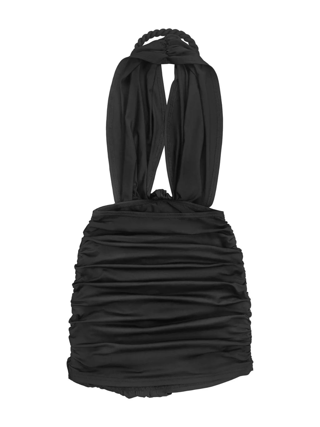Ruched Halter Neck Bodycon Mini Dress (6)