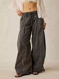 High-waisted Cargo Wide-leg Pants