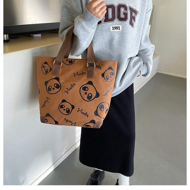 Cute Panda Canvas Bag Cartoon Casual Shoulder photo 14