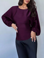 Polka Dot Round Neck Blouse (22)