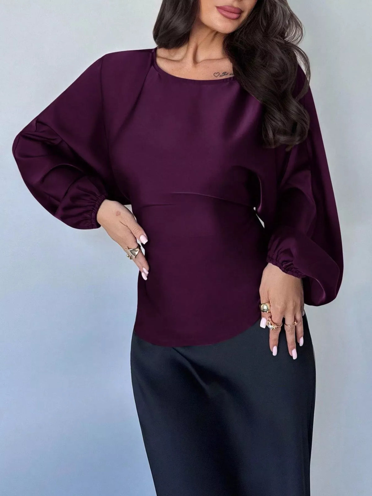 Polka Dot Round Neck Blouse (22)