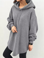 Full Size Drawstring Dropped Shoulder Hoodie Plus (6)