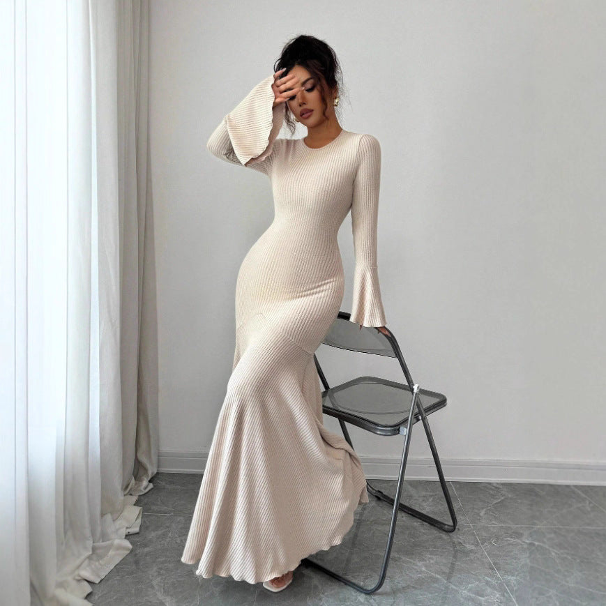 Mermaid Skirt Lotus Trumpet Sleeve Dress photo 2