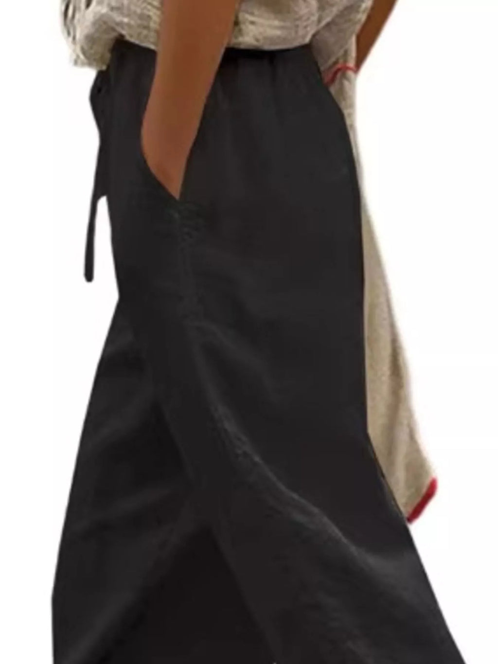 Casual Linen Drawstring Cropped Pants (6)