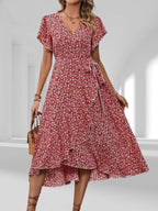 Floral Print Ruffle Hem Wrap Midi Dress (15)