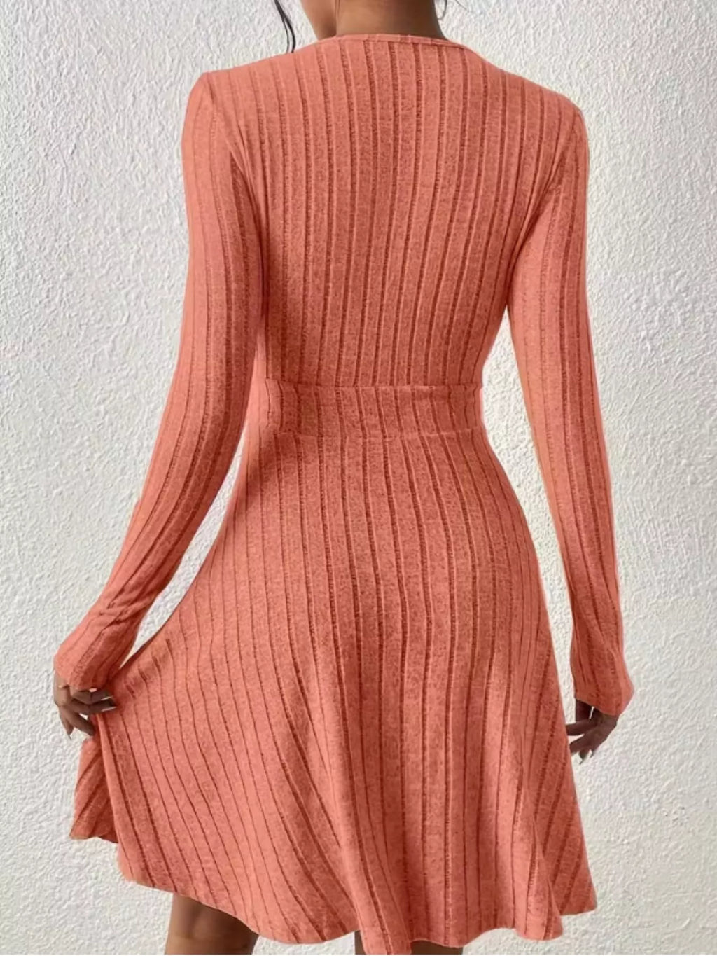 Ribbed Knit Wrap Mini Dress (28)