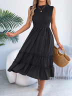 Smocked Sleeveless Tiered Dress (18)