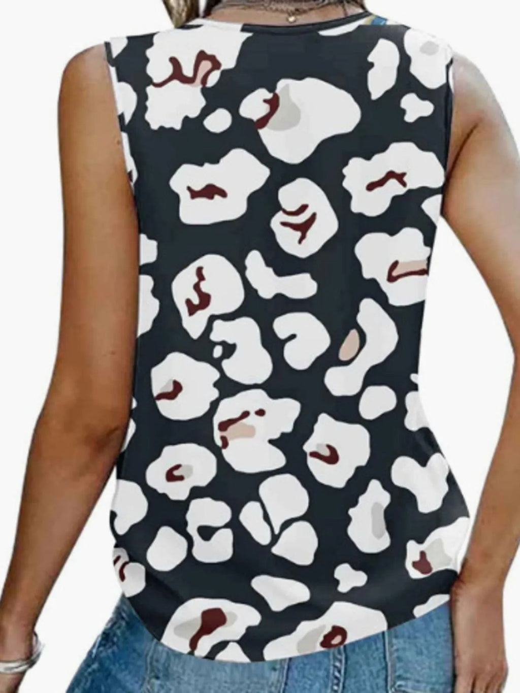 Printed V-neck Tank (5)