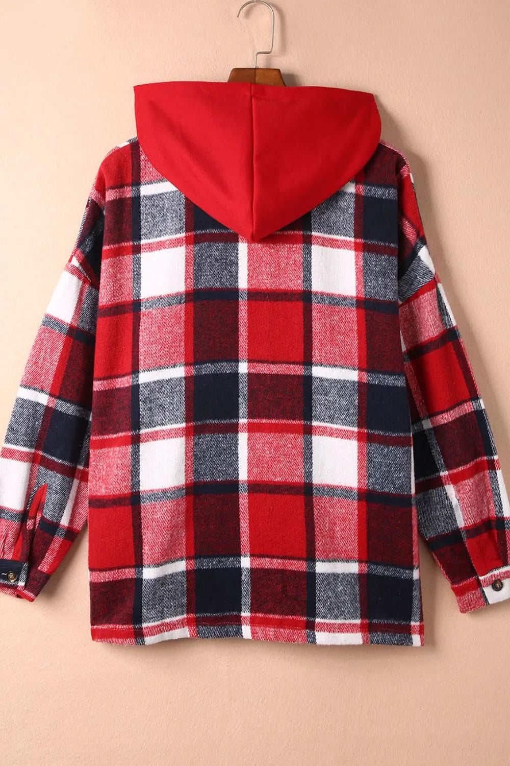 Plaid Button Up Hooded Shacket (4)
