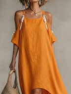 High-low Cold Shoulder Maxi Dress (2)