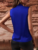Sleeveless Wrap Draped Blouse (10)