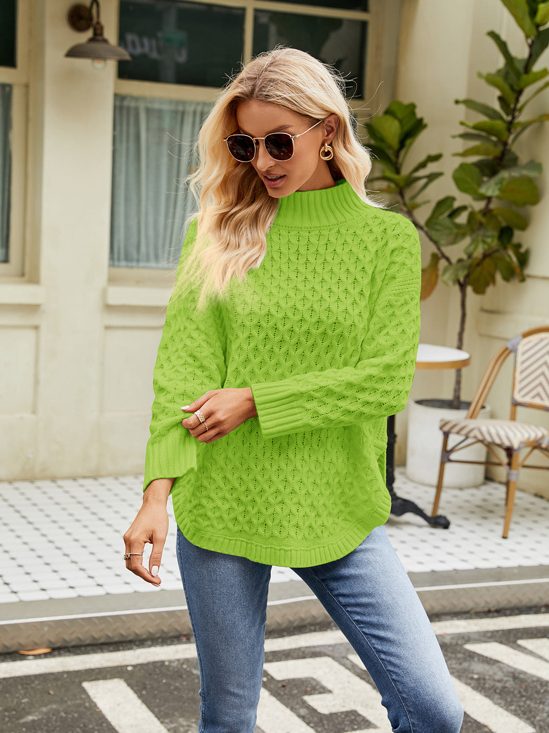 Mock Neck Slit Sweater (5)