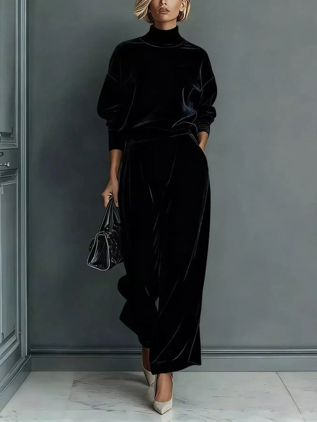 Velvet Long Sleeve Wide-leg Set (7)