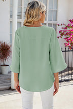 V-neck Three-quarter Sleeve Top (2)