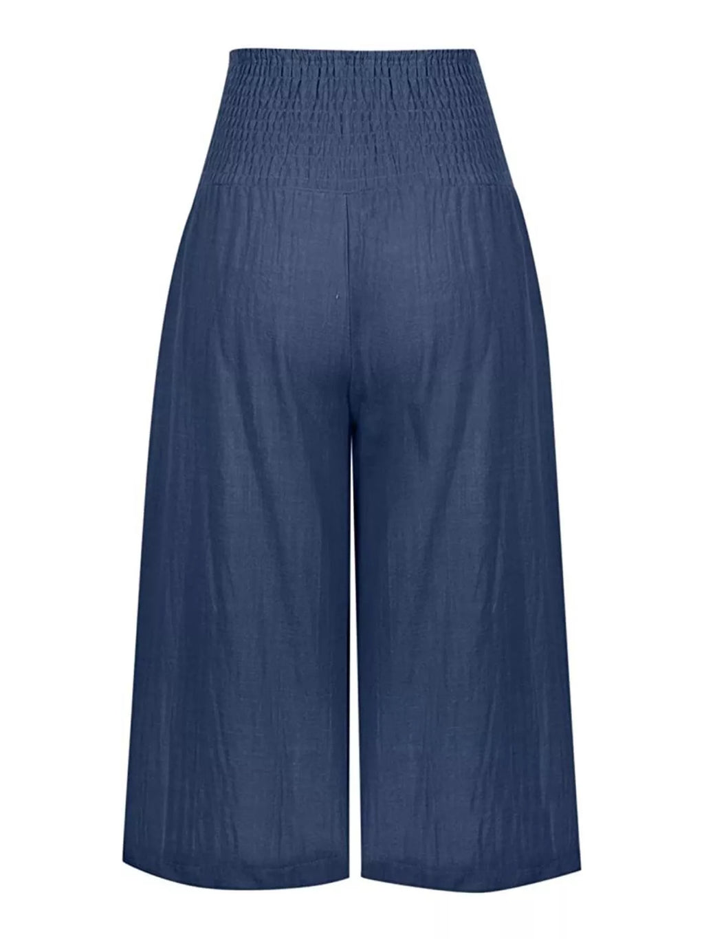 Smocked Wide-leg Capri Pants (13)