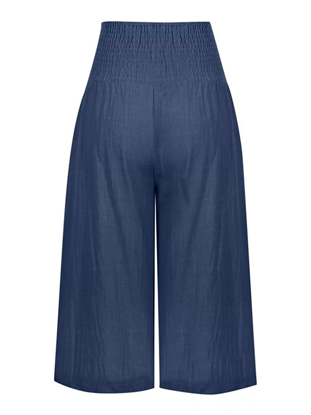 Smocked Wide-leg Capri Pants (13)