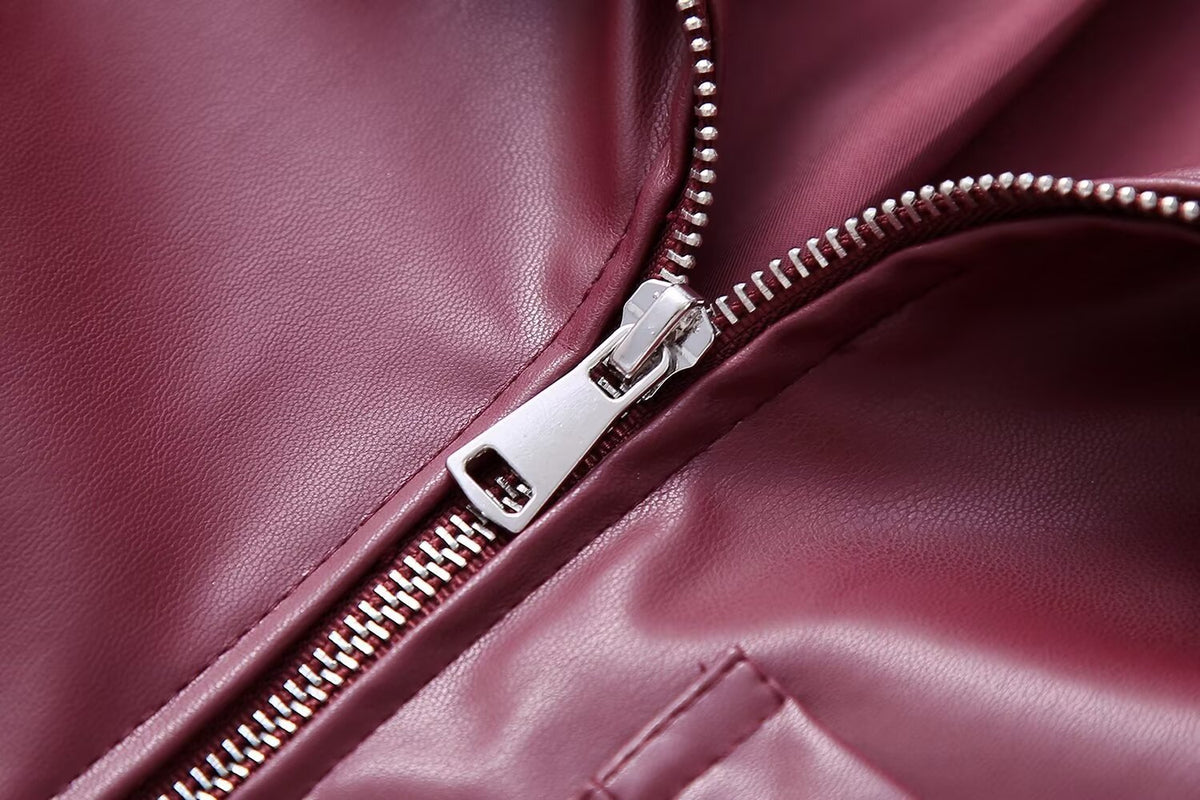 Cool Wild Lapel Leather Biker's Jacket photo 5