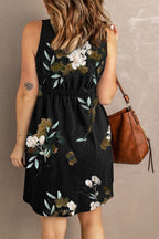 Printed Sleeveless Button Dress (13)