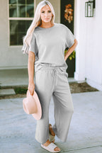 Short Sleeve Top Pants Set (34)