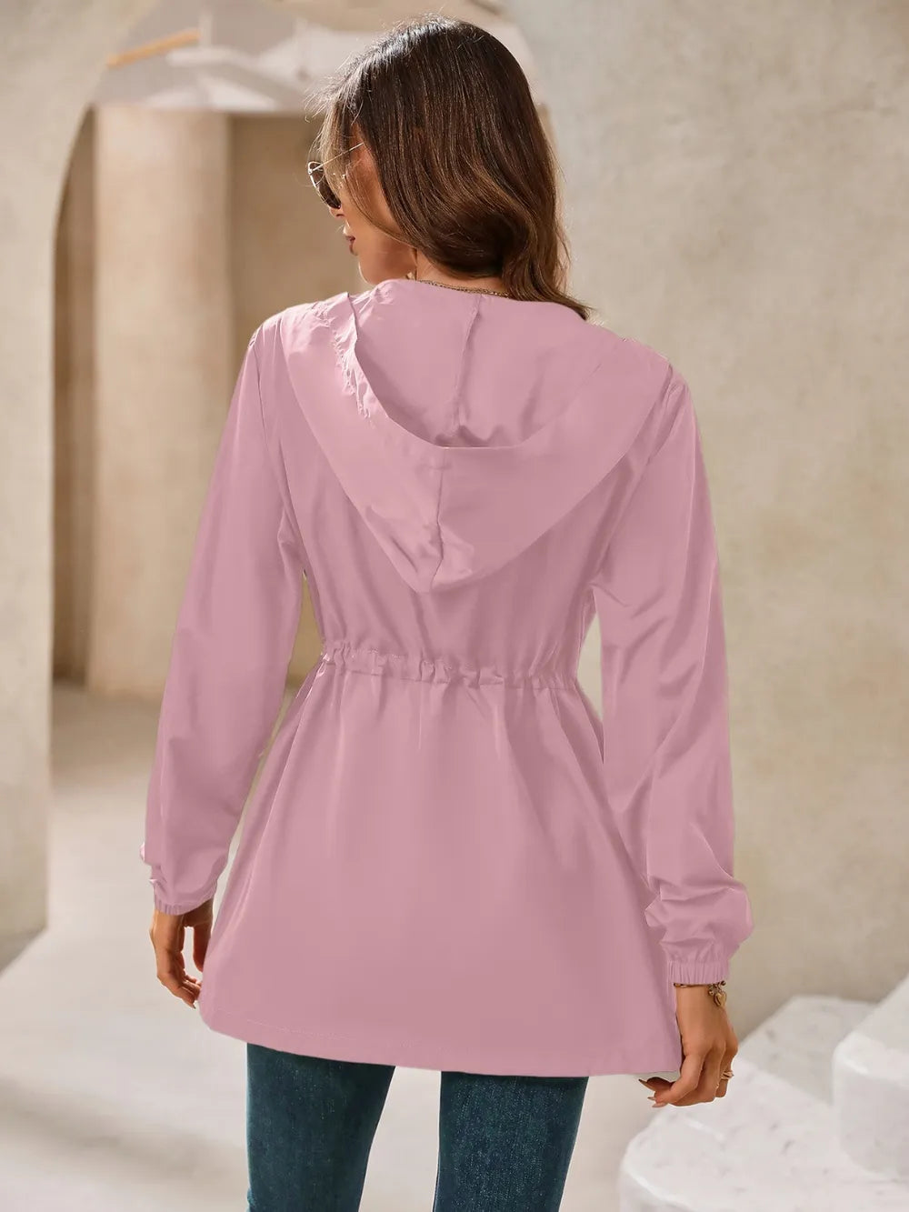 Outdoor Waterproof Long Sleeve Hooded Windbreaker (7)